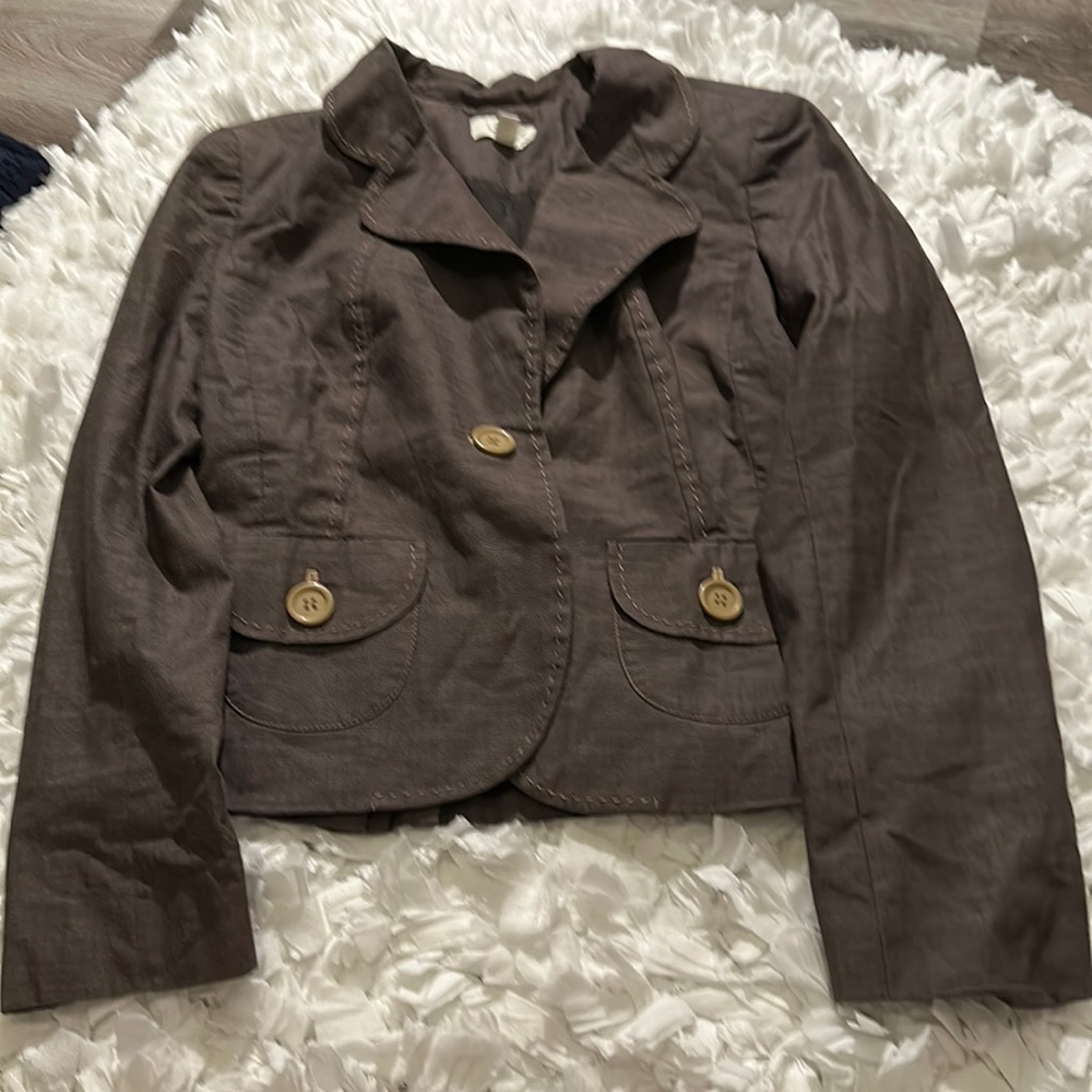 Anne Taylor Loft brown blazer with taupe buttons